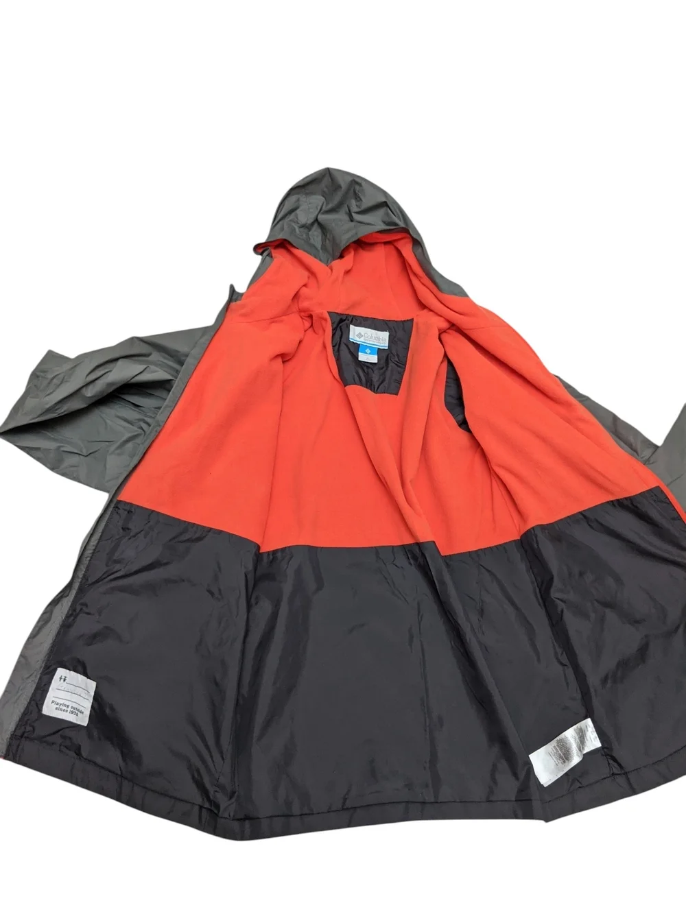 Columbia Boy's Gray & Black Lightweight Rain Jacket Size XL 18-20